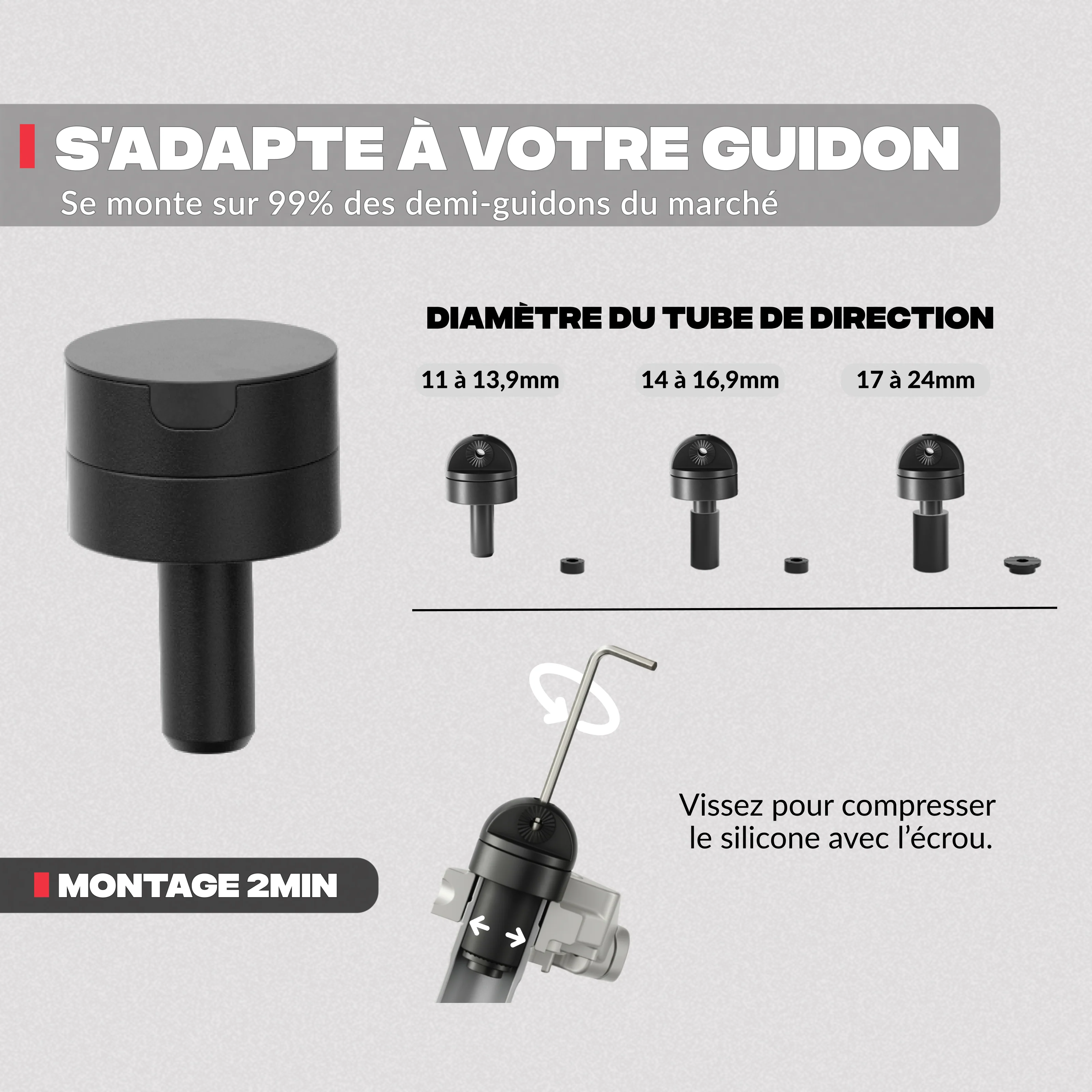 Support téléphone pour demi-guidon de moto - Image 3